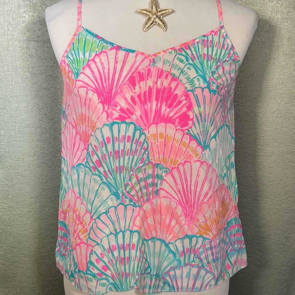 Lily Pulitzer Pink Shell-Print Cami Top
